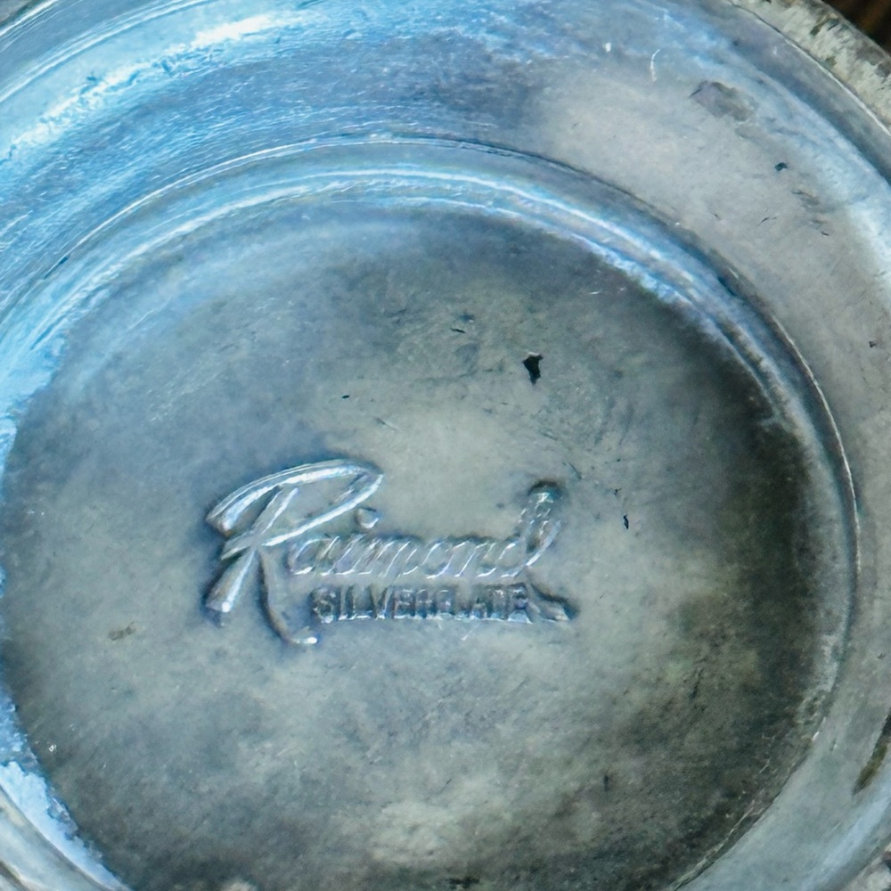 Elegant Antique/Vintage Silver/Plated Blue cobalt Glass Salt Bowl Set w spoons - Picture 2 of 14